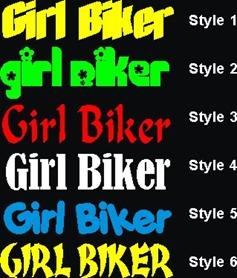 female biker decal girl bikers